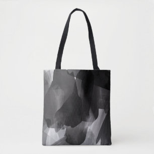 Bolsa Tote Backgroun Abstrato pintado preto e branco escovado