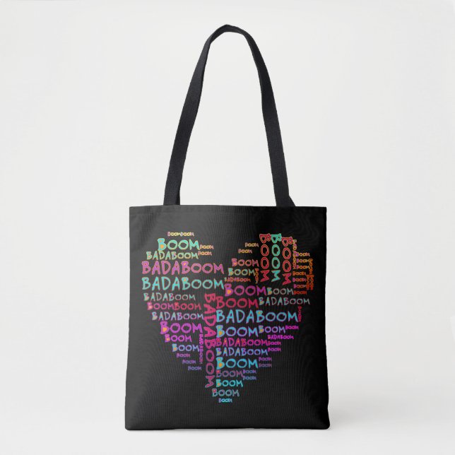 Bolsa Tote Badaboom do Coração + seu traseiro. & ideias (Frente)