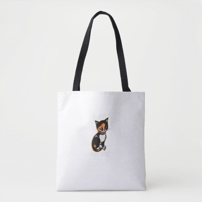 Bolsa Tote Badass Cat Mamãe Divertida Calico (Frente)