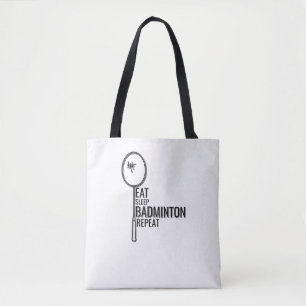 Bolsa Tote Badminton - Coma o Badminton do Sono Repetir