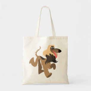 Bolsa Tote Bag Afegão de Hound de Cartoon Brilhante