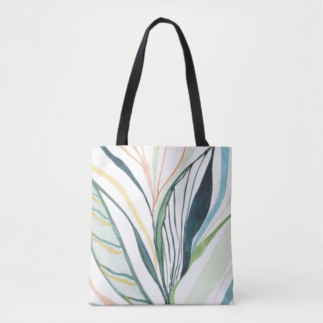 Bolsa Tote Bag Botânica de Abstrato de Arte por Aquarela (Frente)