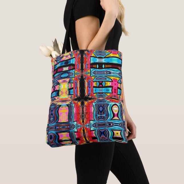 Bolsa Tote Bag de Abstrato multicores (Close Up)