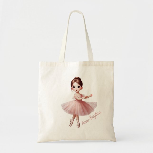 Bolsa Tote Bag de Balé Ballerina Personalizada (Frente)