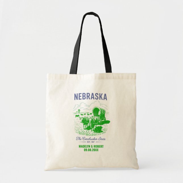 Bolsa Tote Bag de Boas-vindas de Nebraska, State Love (Frente)