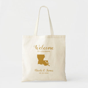 Bolsa Tote Bag de Boas-vindas do Casamento do Louisiana Map,