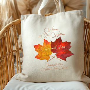 Bolsa Tote Bag de Boas-vindas do Casamento outono de Dois Map