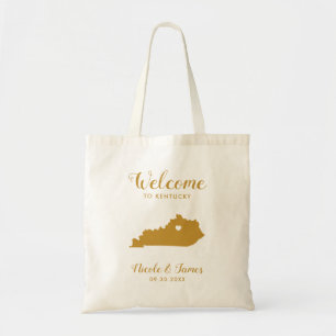 Bolsa Tote Bag de Boas-vindas do Kentucky Map, Dourado