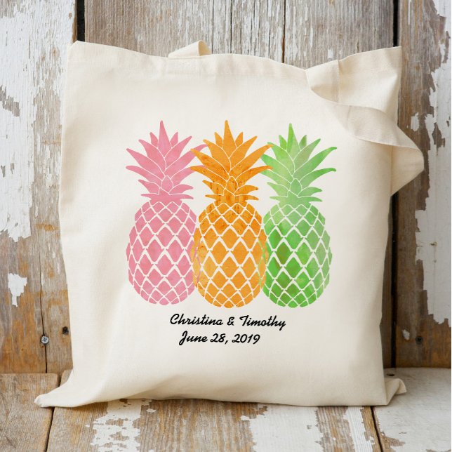 Bolsa Tote Bag de Boas-vindas do Pineapple|Favor do Casamento (Criador carregado)