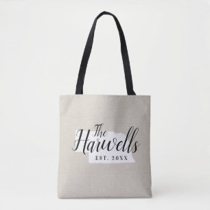 Bolsa Tote Bag de Estado do Monograma da Família Nebraska