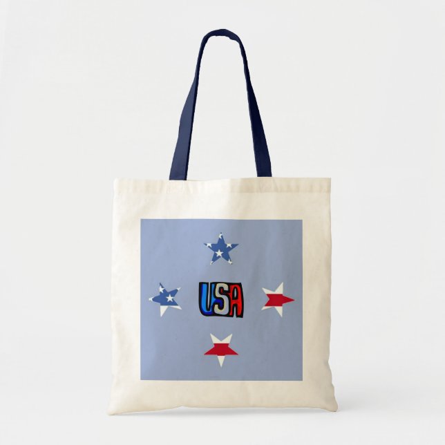 Bolsa Tote Bag de Estrelas Patriótica (Frente)