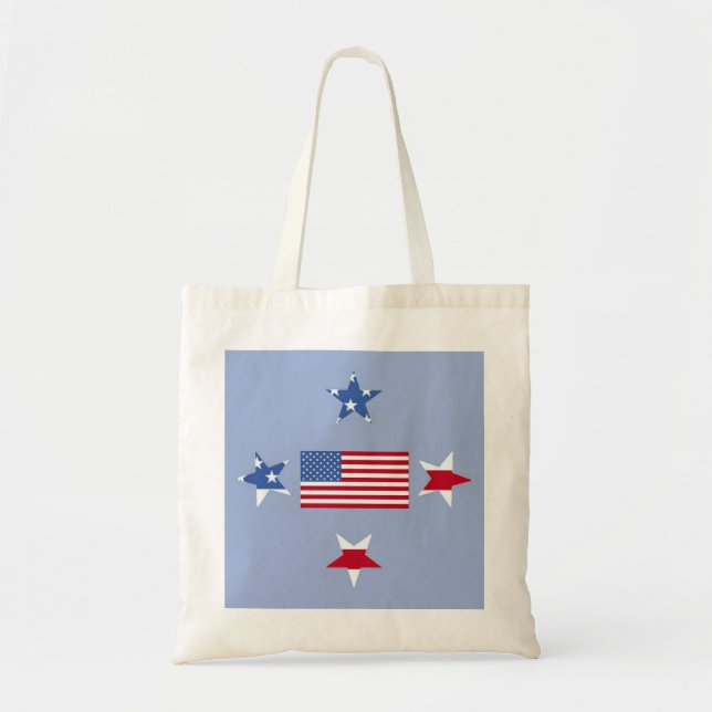 Bolsa Tote Bag de Estrelas Patriótica (Frente)