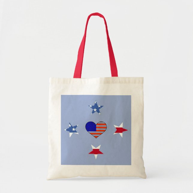 Bolsa Tote Bag de Estrelas Patriótica (Frente)