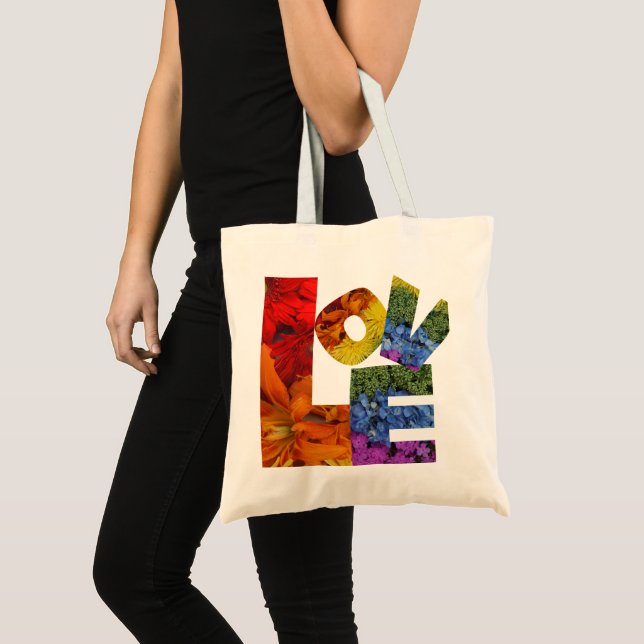Bolsa Tote Bag de Flores de Amor (Frente (produto))