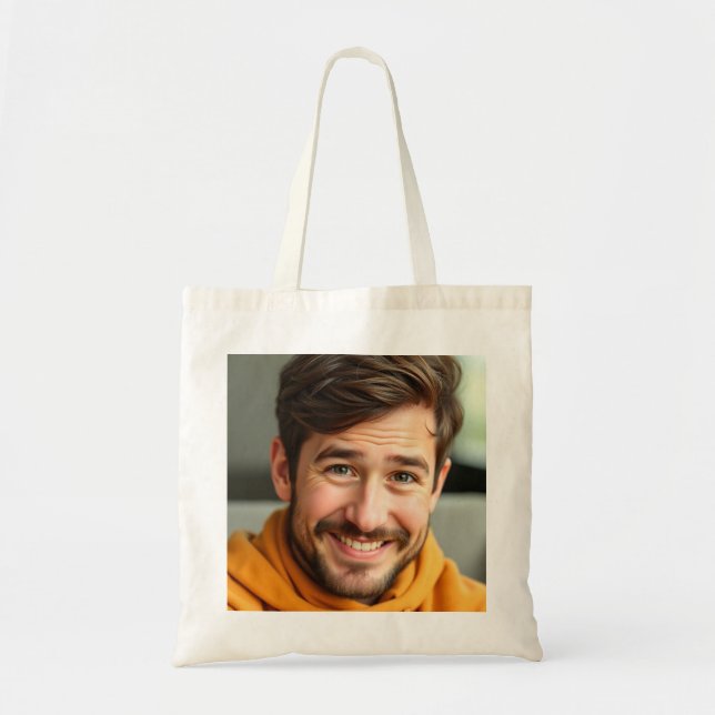 Bolsa Tote Bag de Fotografias Personalizadas - Impressão de F (Frente)