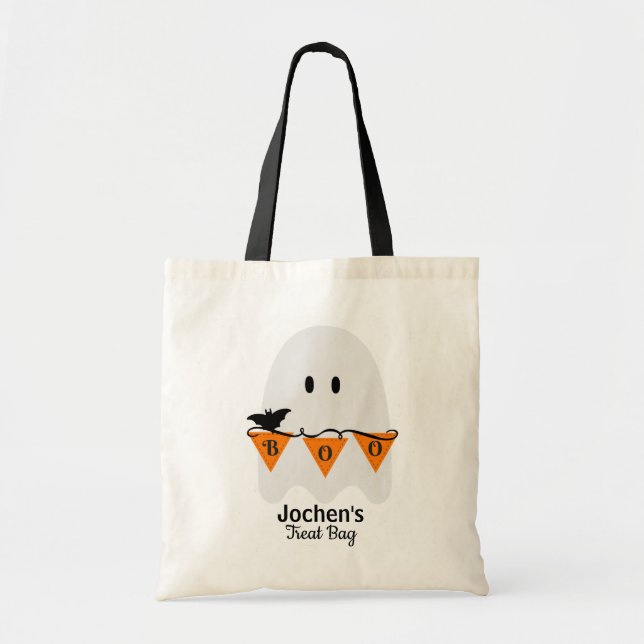 Bolsa Tote Bag de Halloween para Crianças Personalizadas (Frente)
