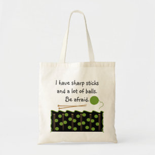 Bolsa Tote Bag de Humor de Tricô