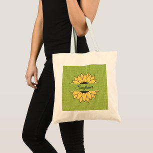 Bolsa Tote Bag de impressão de Tota de girassol verde persona