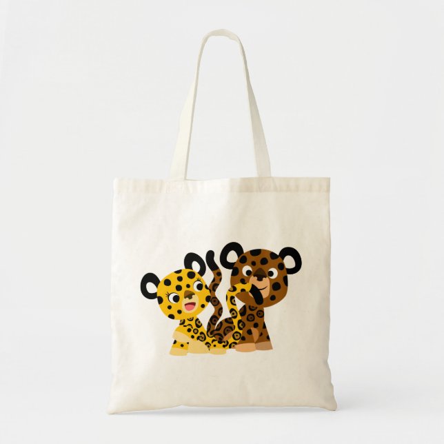 Bolsa Tote Bag de Jaguars, uma Bela Cartoon Flirtativista (Frente)