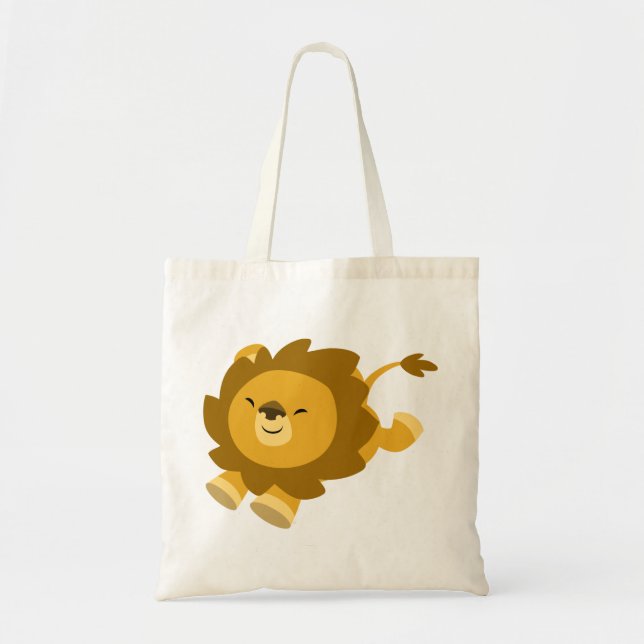 Bolsa Tote Bag de Leão de Cartoon Ecstático Cujo Cesto (Frente)