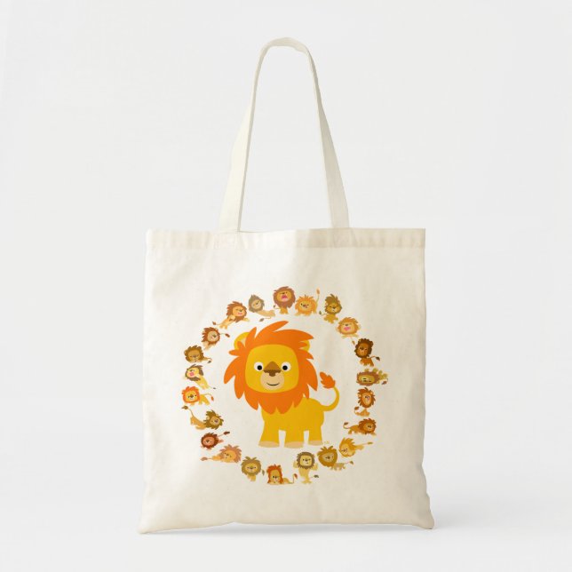 Bolsa Tote Bag de Leão Mandala (Frente)