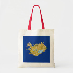 Bolsa Tote Bag de Mapa da Islândia