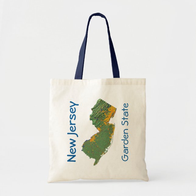Bolsa Tote Bag de Mapa de Nova Jersey (Frente)
