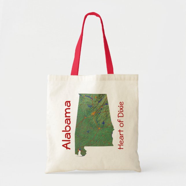 Bolsa Tote Bag de Mapa do Alabama (Frente)