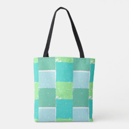Bolsa Tote Bag de padrão de cores da letra verde da Aqua