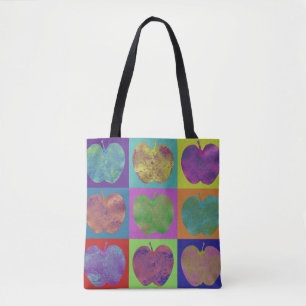 Bolsa Tote Bag de Pop de Arte de Maçãs Coloridas