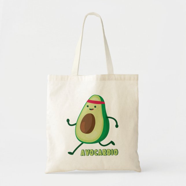 Bolsa Tote Bag de Toque de Cartoon da Avocardio (Frente)