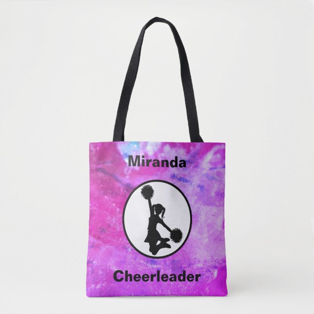 Bolsa Tote Bag de Toques de Aquarela do cheerleader (Frente)