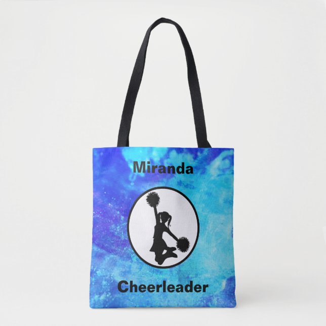 Bolsa Tote Bag de Toques de Aquarela do cheerleader (Frente)