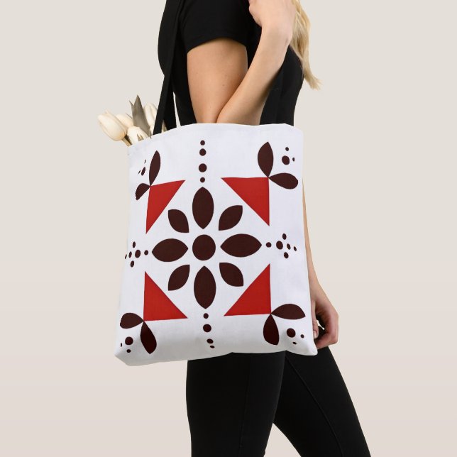 Bolsa Tote Bag de Toques de Burst Petal Crimson (Close Up)