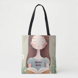 Bolsa Tote Bag de Toques de Leitura de Menina Cuta Personaliz