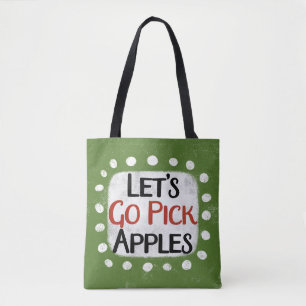 Bolsa Tote Bag de Toques para Escolher Maçãs de vamos