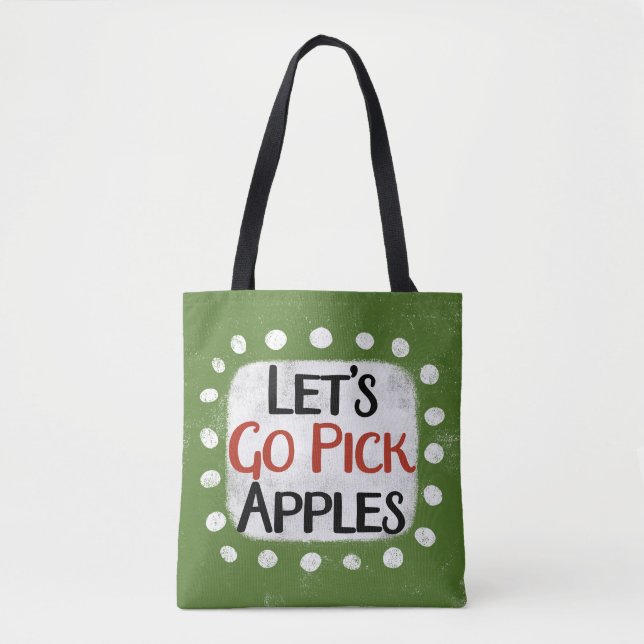 Bolsa Tote Bag de Toques para Escolher Maçãs de vamos (Frente)