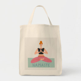 Bolsa Tote Bag de Tote de Grama de Ilustração do Namaste