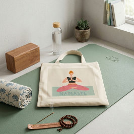 Bolsa Tote Bag de Tote de Grama de Ilustração do Namaste