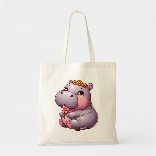 Bolsa Tote Bag de Tote de Hippo, Bebê Bonito (Frente)