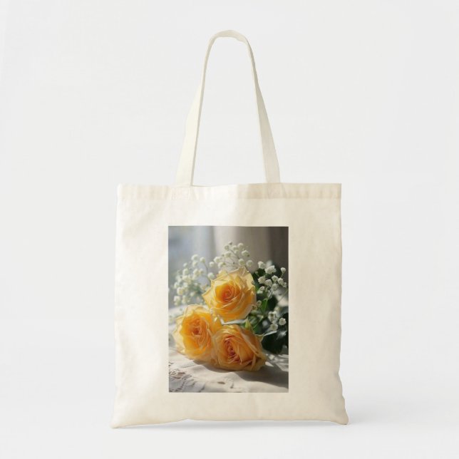Bolsa Tote Bag de Tote de Imagem de Rosa Elegante (Frente)