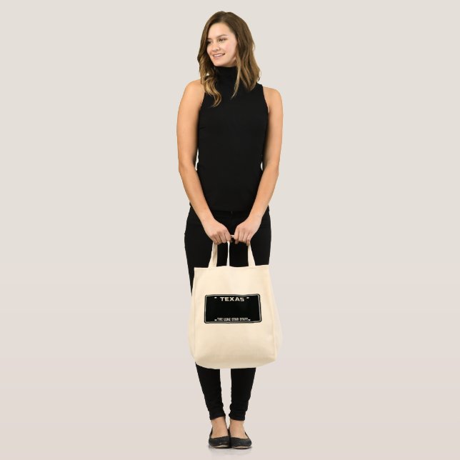 Bolsa Tote Bag de Tote de Placa de Licença Personalizada TX (Frente (modelo))