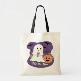 Bolsa Tote Bag de Tote de Trick ou Tratar Fantasma do Hallowe
