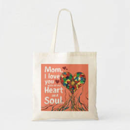 Bolsa Tote Bag de Tote do Coração do dia de as mães