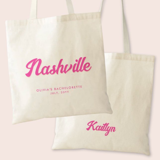 Bolsa Tote Bag de Tote Personalizado da Festa de solteira Nas (Nashville Bachelorette Party Custom Tote Bag)