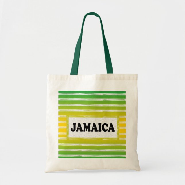 Bolsa Tote Bag de Tote Preto Amarelo da Jamaica (Frente)