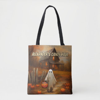 Bolsa Tote Bag de Trick ou Tratamento do Fantasma Personaliza