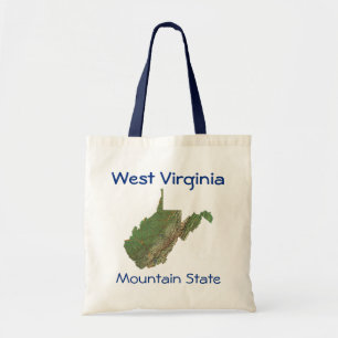 Bolsa Tote Bag do mapa da Virgínia Ocidental