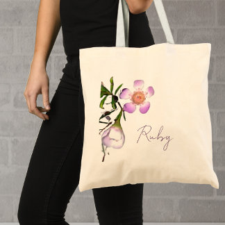 Bolsa Tote Bag Floral Tote Floral de Flor de Cera Personaliza