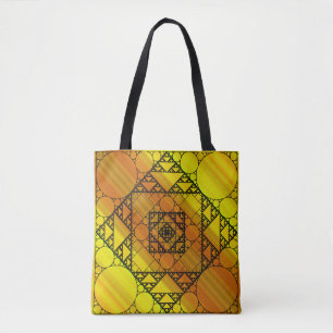 Bolsa Tote Bag Fractal Geometria All-Over-Impressão